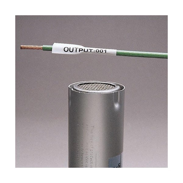 Heat Shrink Label, 3:1 I.D. Shrink Ratio, Black, 1.65 in